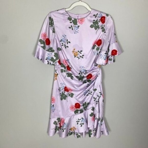 Keepsake the Label Pretty One Mini Dress Floral Ruffle Short Sleeves Womens S - Picture 2 of 9